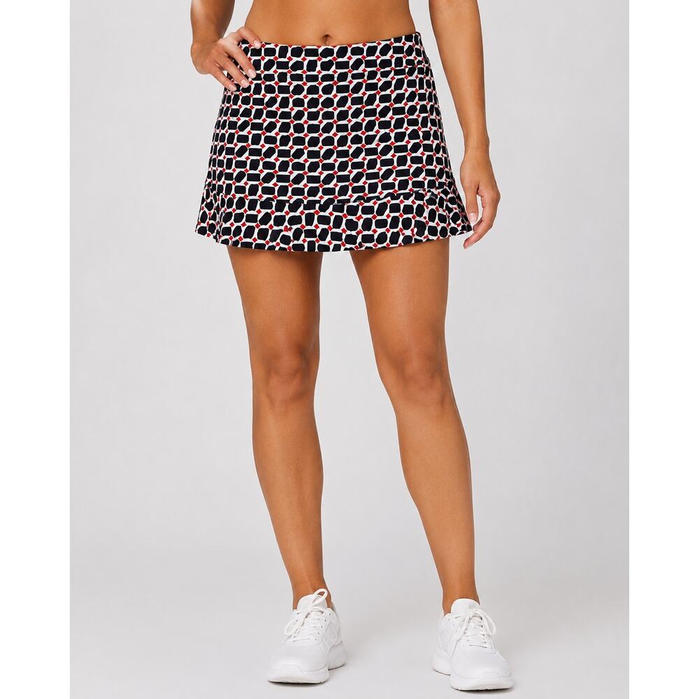 TAIL Activewear Printed Ruffle Hem Golf Tennis Skort Women’s XL Black White Red